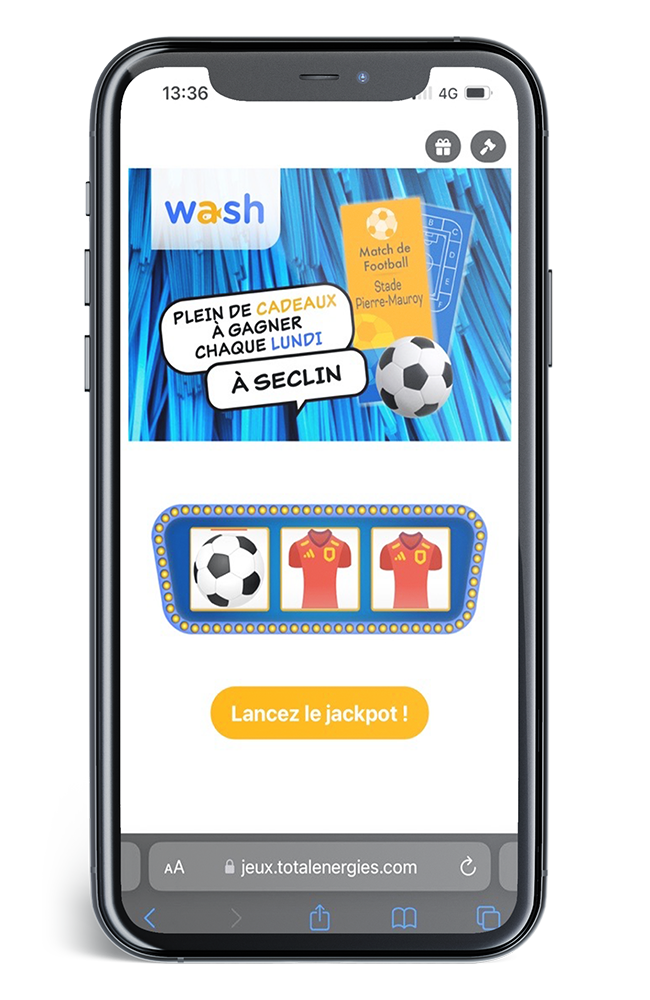 Jackpot jeu concours Seclin sur Application Wash