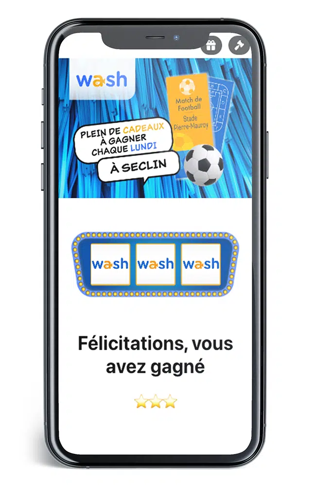Jeu concours Seclin sur Application Wash