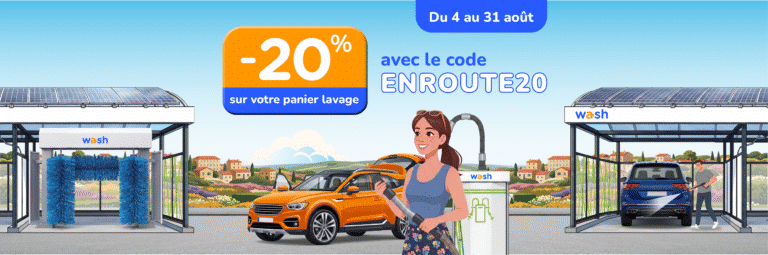 Un long trajet de prévu ? Profitez de -20 % sur votre lavage